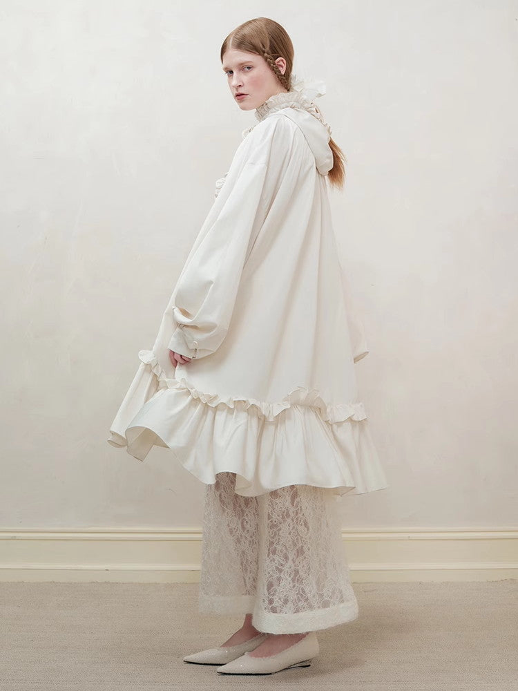 레이스 H라인 쉬어플라워 자수 여성스러운 롱스커트 