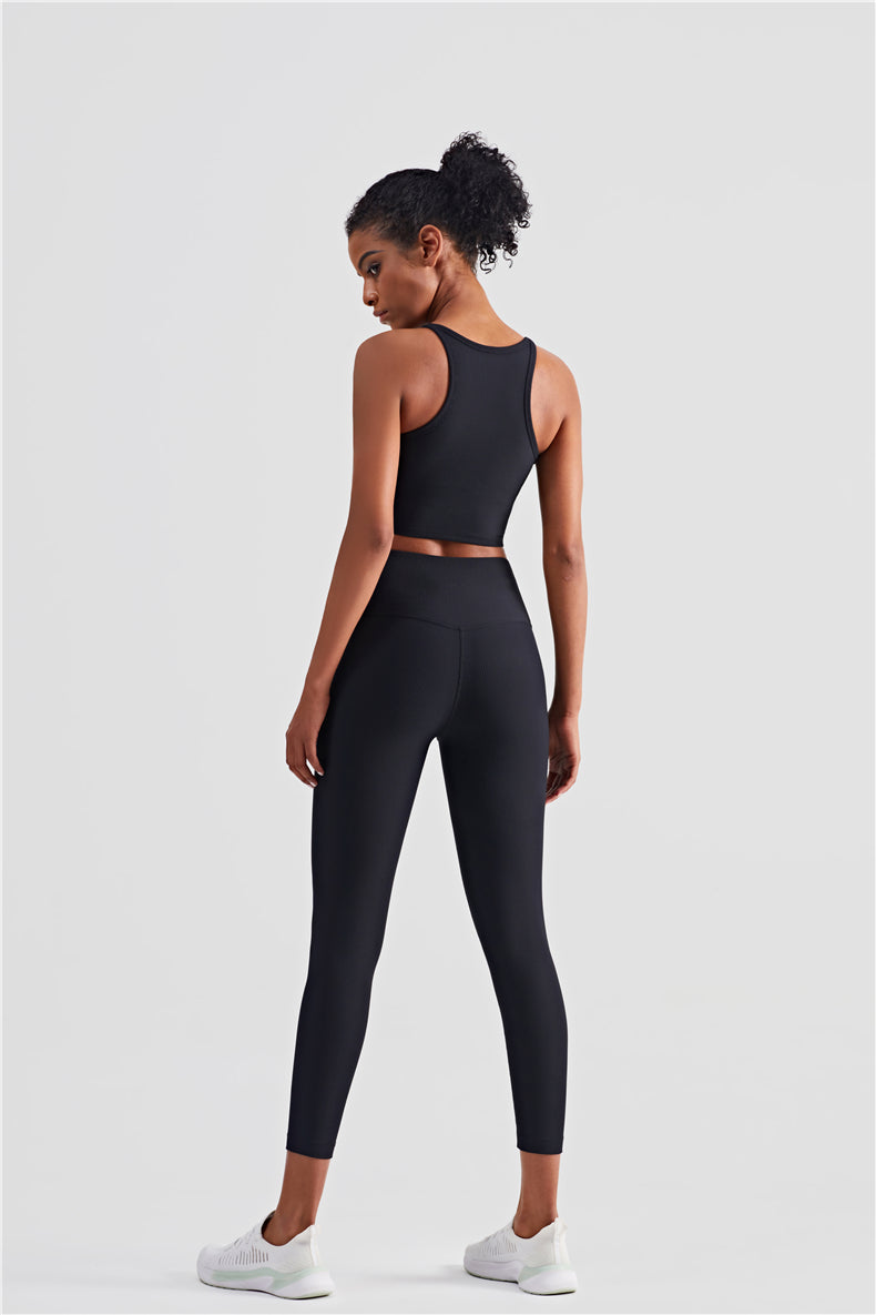 Ribbed Bra Top & Capri Legging Activewear Sets