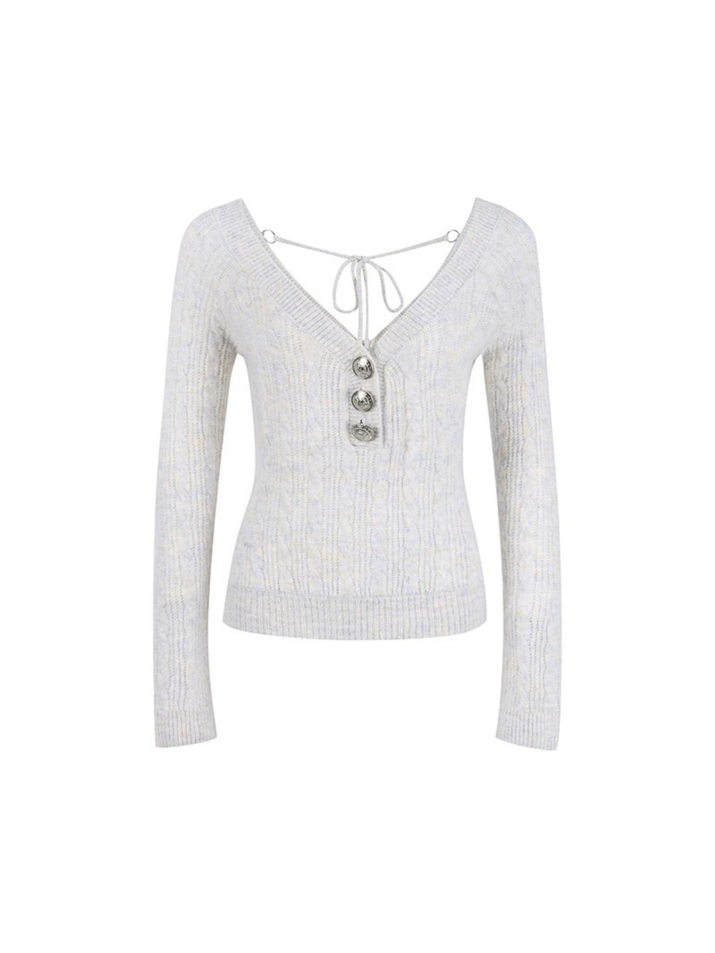 Two-Way Sweetheart Knit Sweater - Halter Neck & Cardigan