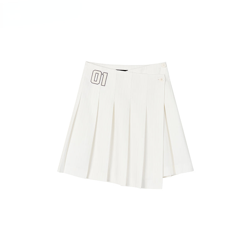 Pleated Sporty Mini Skirt