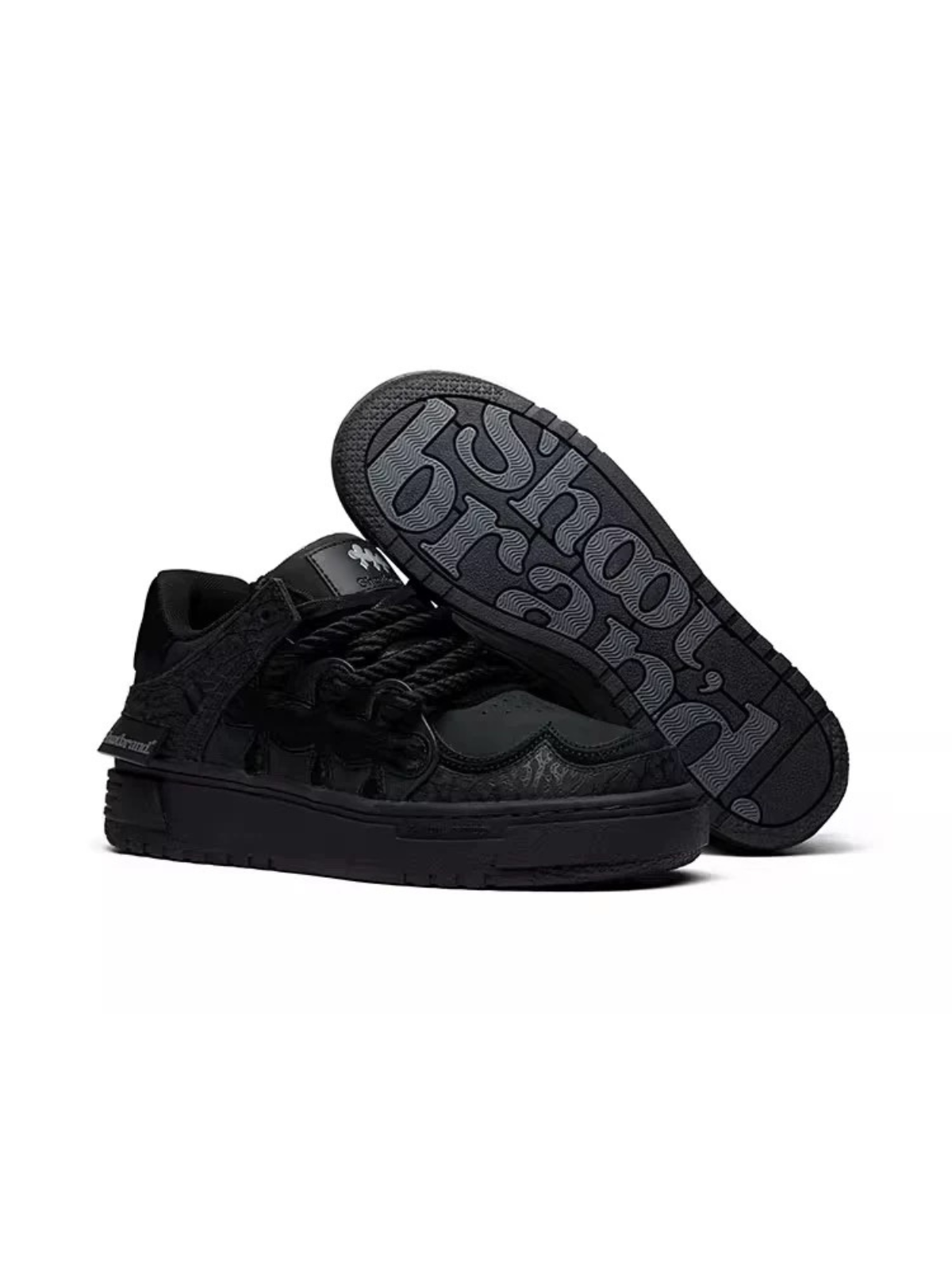 Black Samurai Low-Top Dirty Skate Shoes