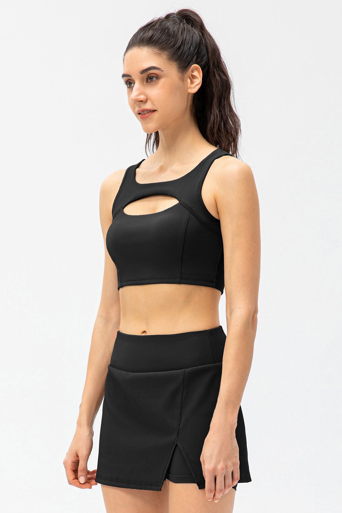 Ribbed Racerback Sports Bra High Support