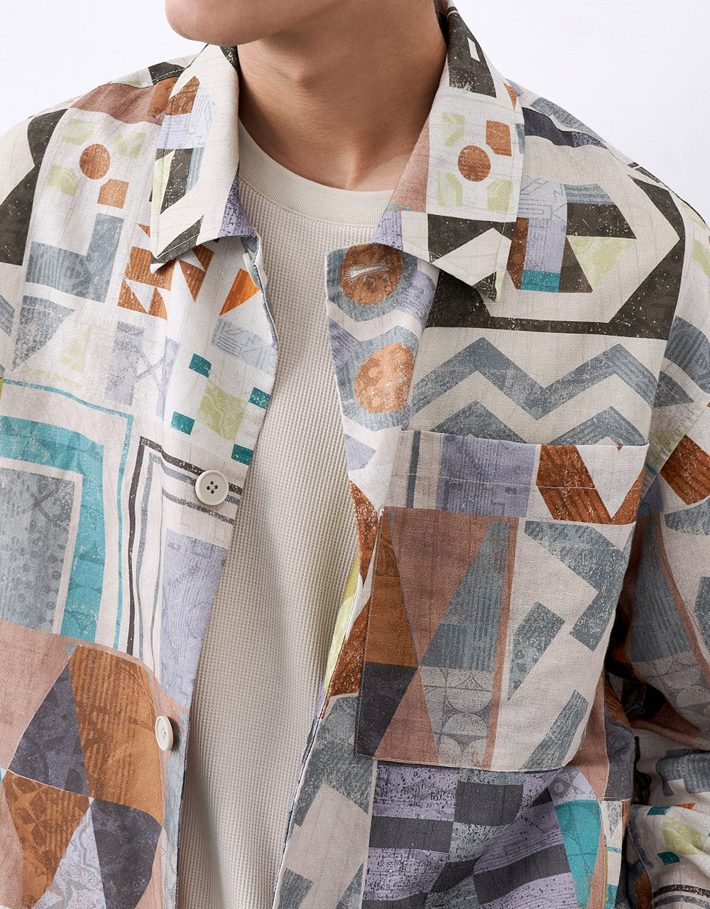 Geometric Print Jacket