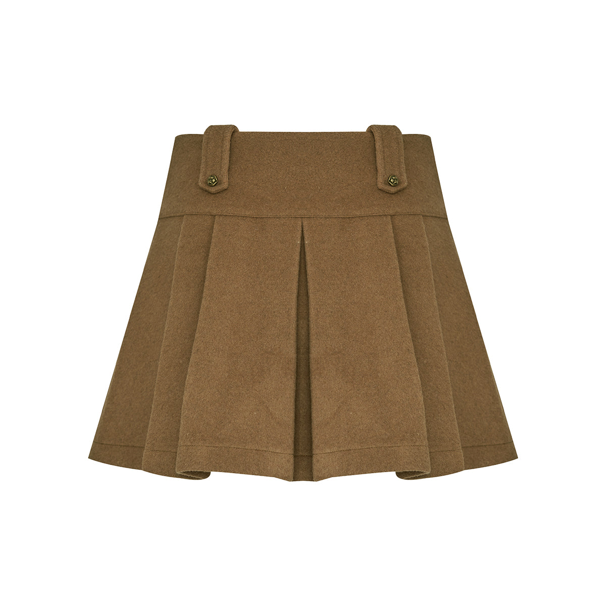 Kroche Vintage Woolen Pleated Skirt Brown