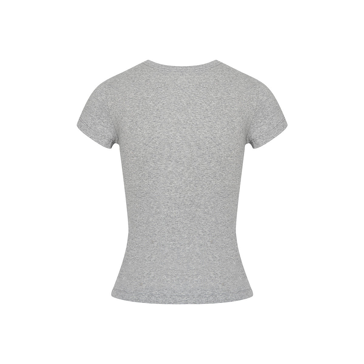 Kroche Lace Sleeve Clean Fit Logo Slim Fit Top Grey