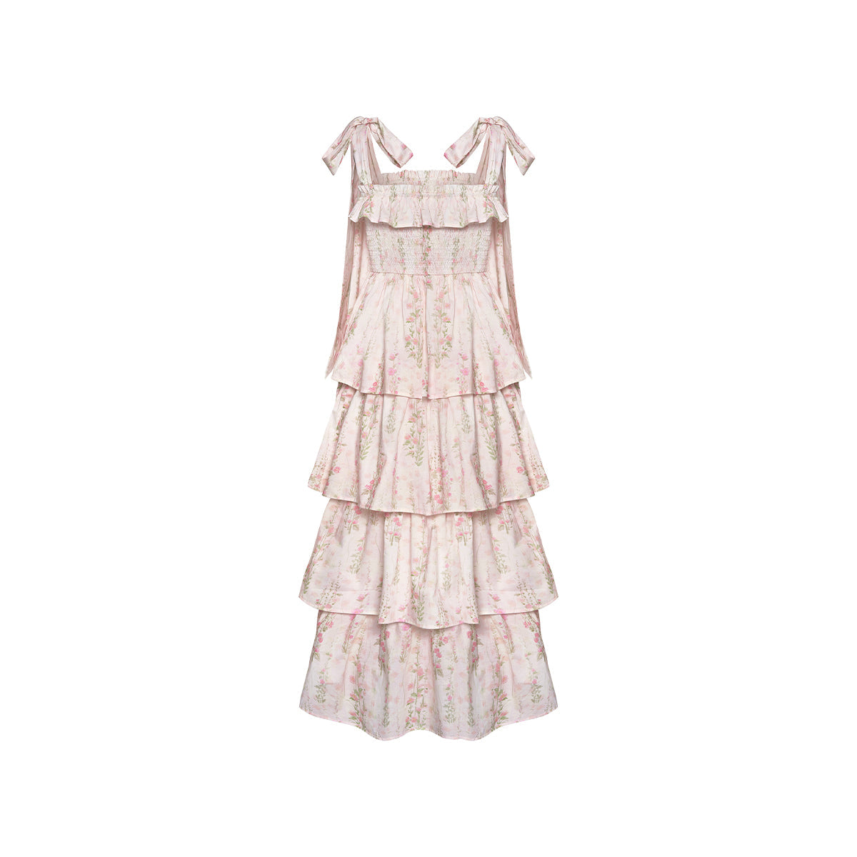 Kroche Floral Lace Up Tiered Halter Dress FancyAdd Kroche Floral Lace Up Tiered Halter Dress FancyAdd