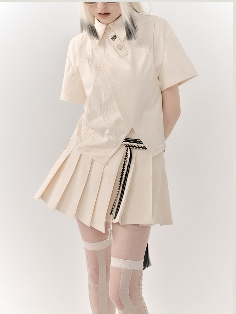 Shirt Pleats Skirt Belt Set-up