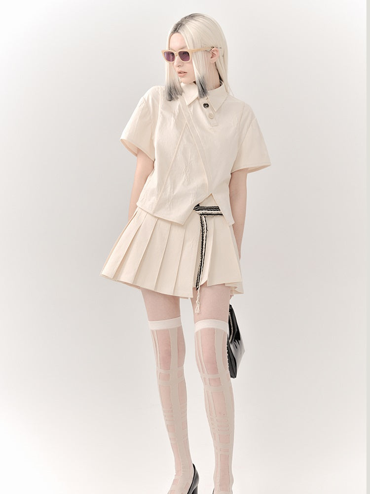 Shirt Pleats Skirt Belt Set-up