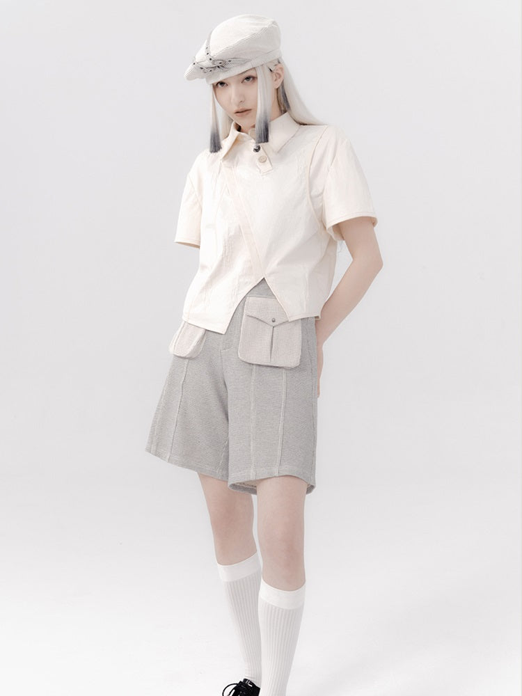 Shirt Pleats Skirt Belt Set-up