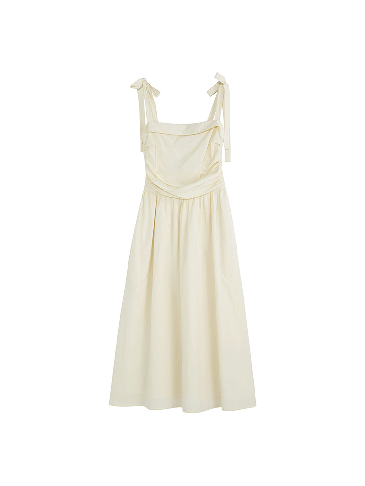 Pleated Waist A-line Summer Dress