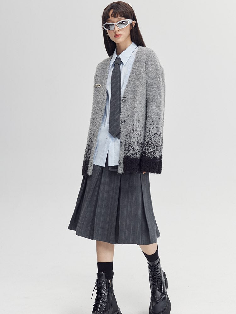 Retro Nichi Gradation Knit Cardigan