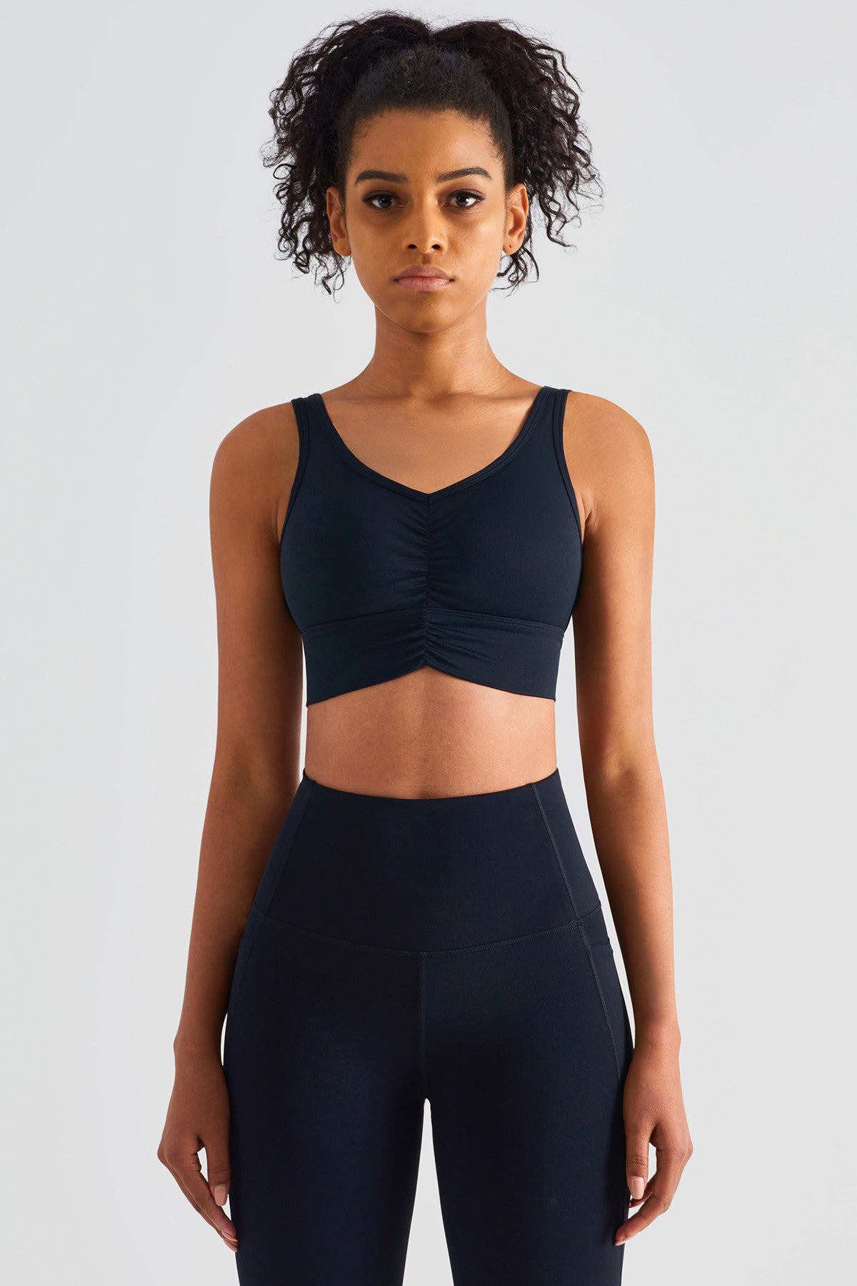 Sleek Ruched Longline Sports Bra