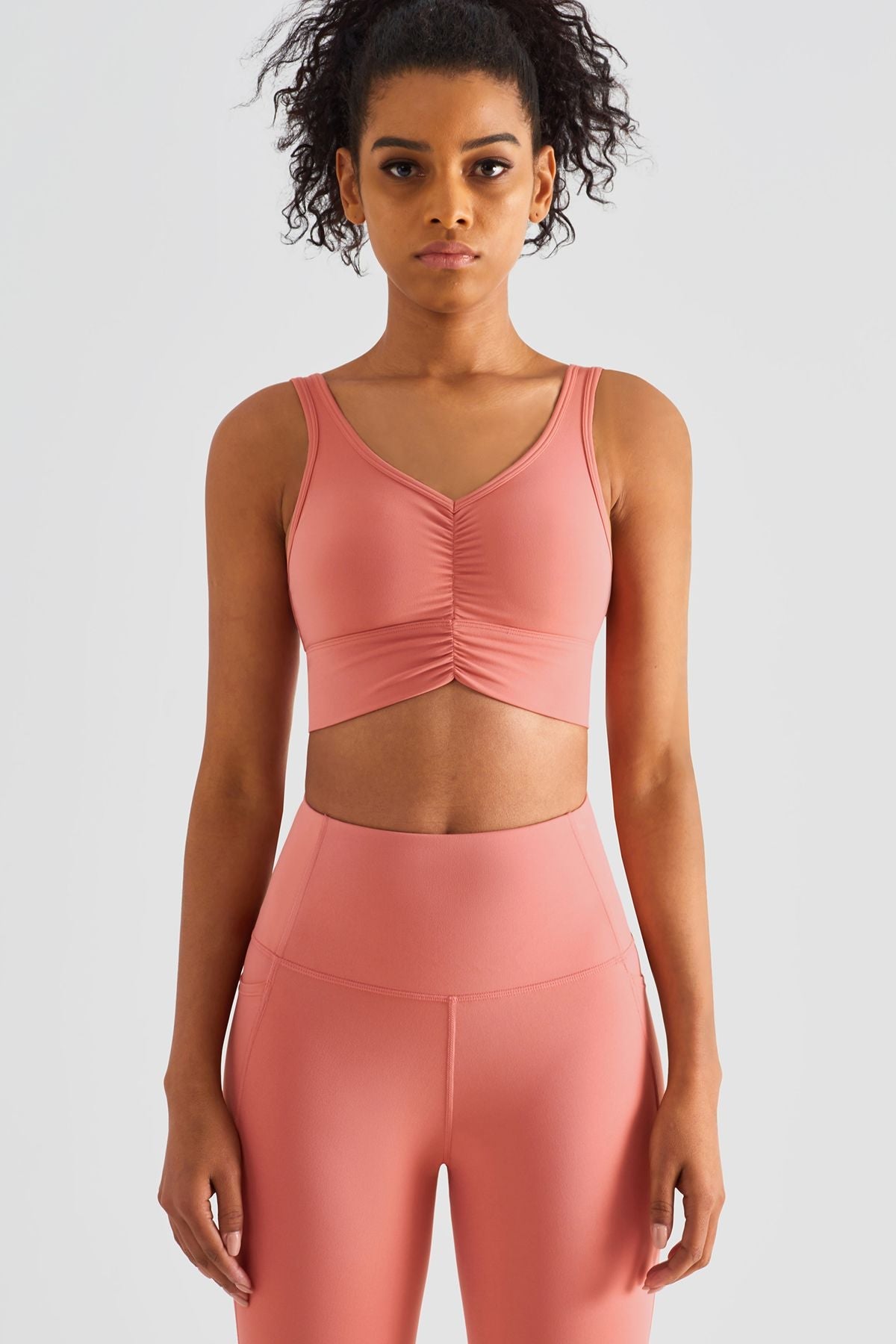 Sleek Ruched Longline Sports Bra