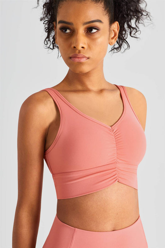 Sleek Ruched Longline Sports Bra