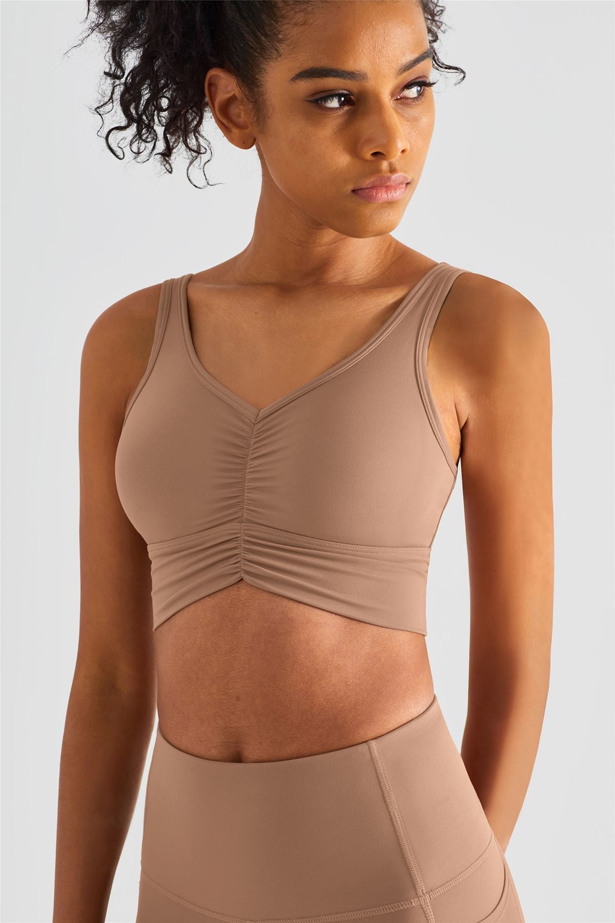 Sleek Ruched Longline Sports Bra