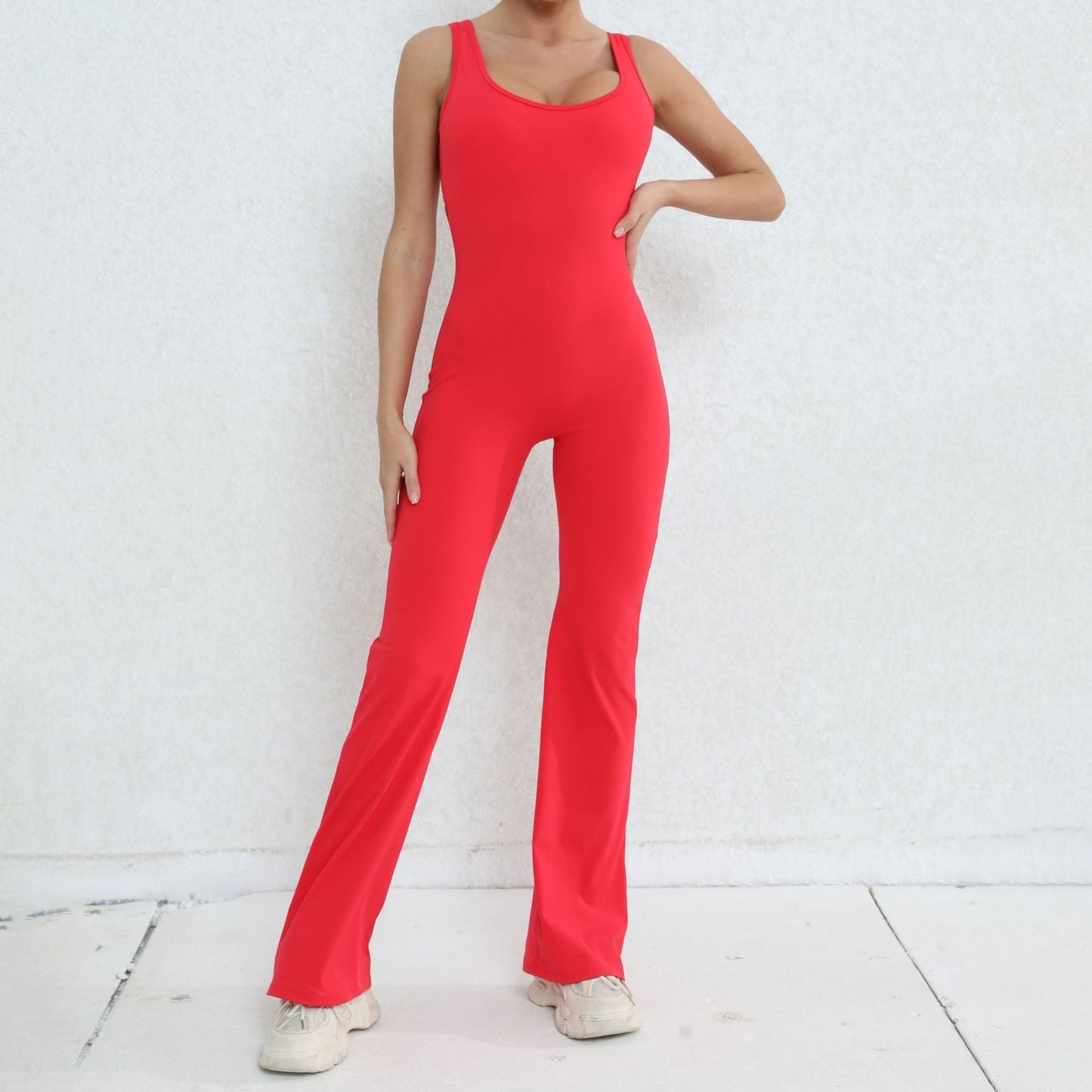 Scrunch Back Flared Jumpsuit