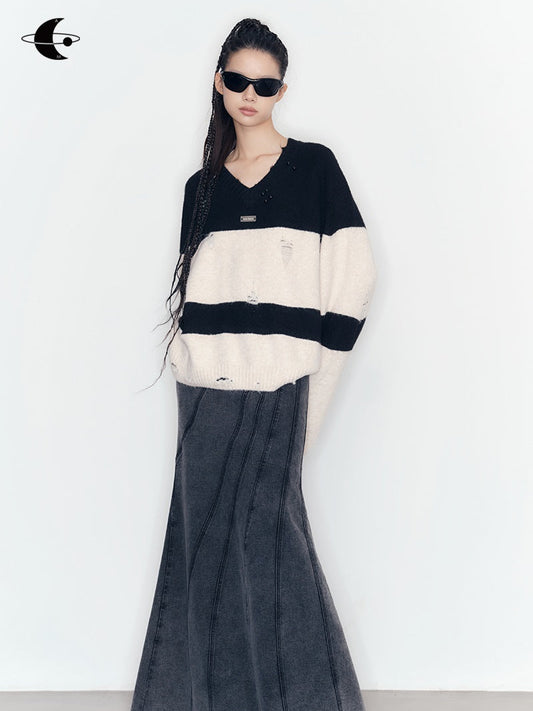 루즈 보더 벨트 Effortless Knit 