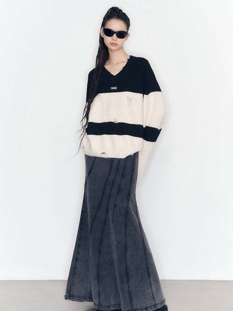 루즈 보더 벨트 Effortless Knit 