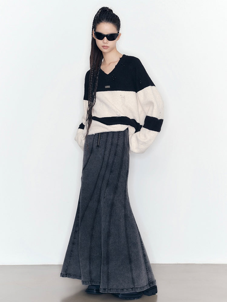 루즈 보더 벨트 Effortless Knit 