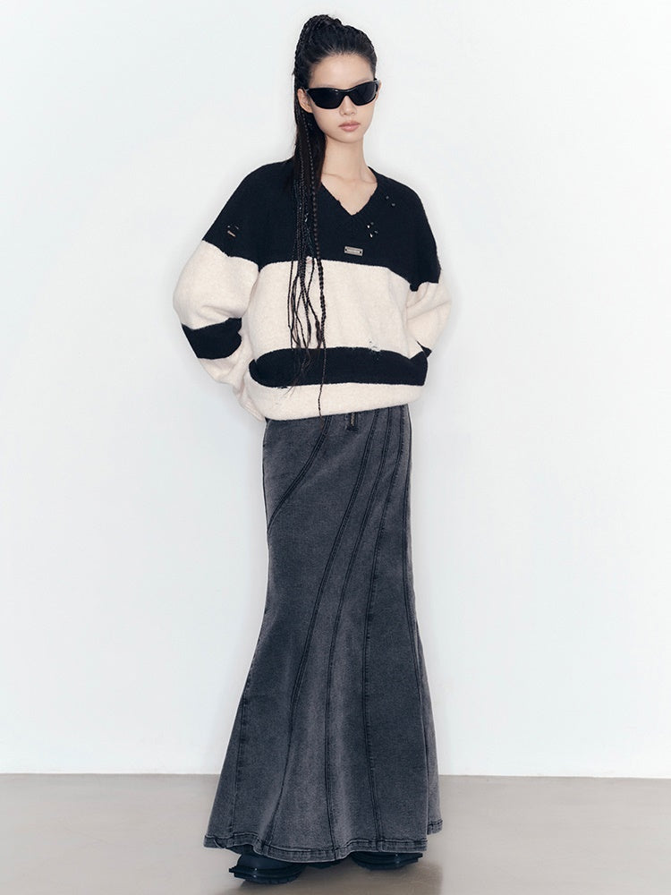 루즈 보더 벨트 Effortless Knit 