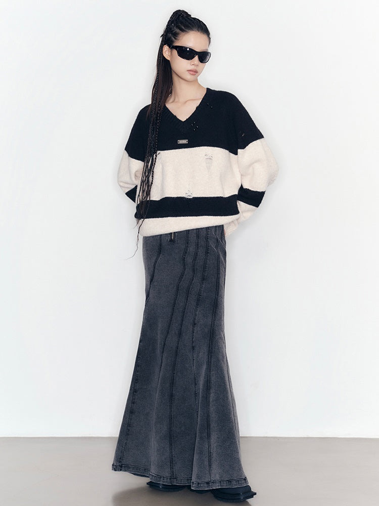 루즈 보더 벨트 Effortless Knit 