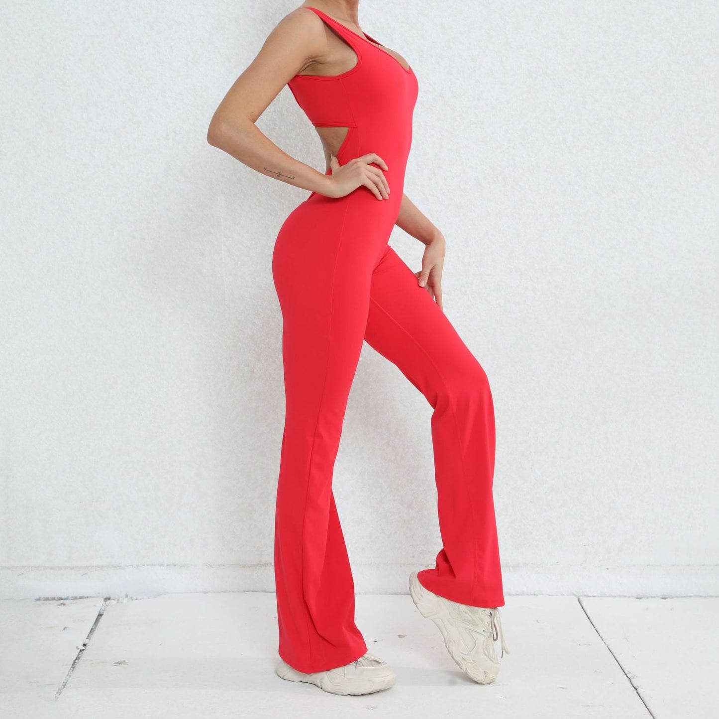 Scrunch Back Flared Jumpsuit