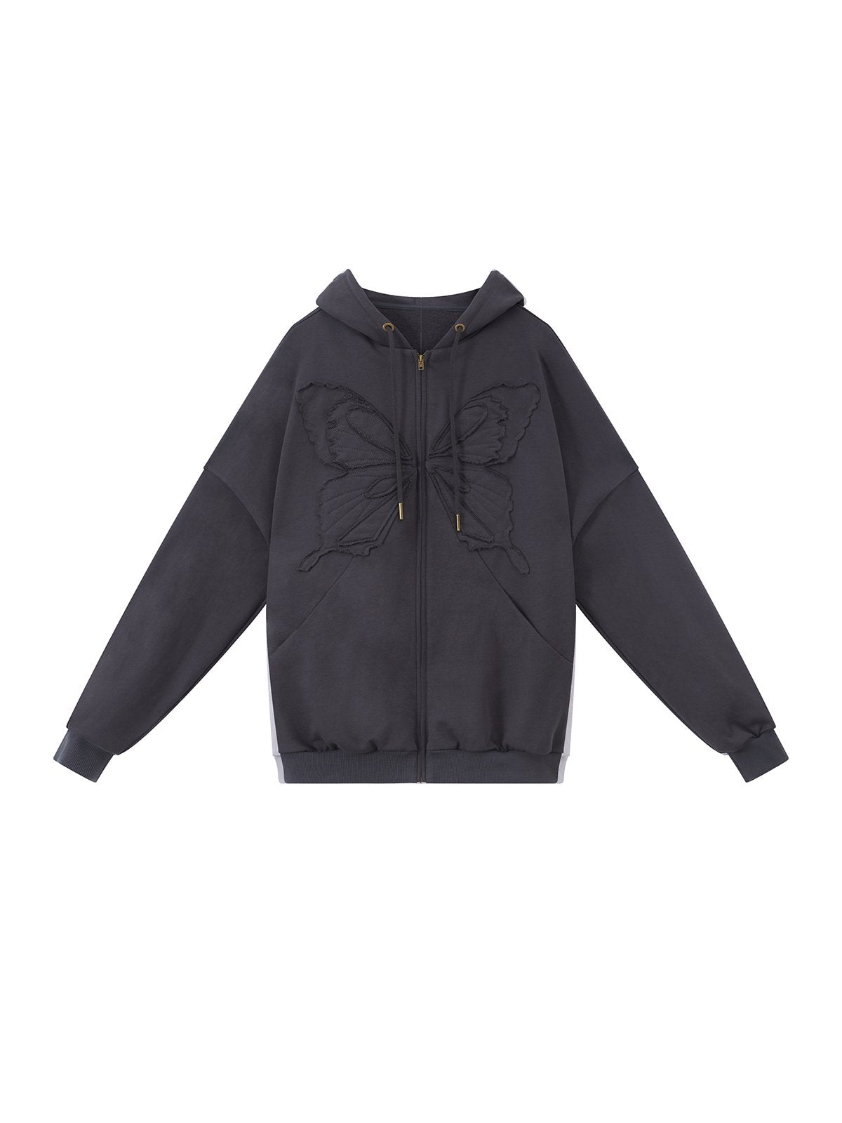 Butterfly Oversized Long-Sleeve Zip-Up Hoodie RUN0023