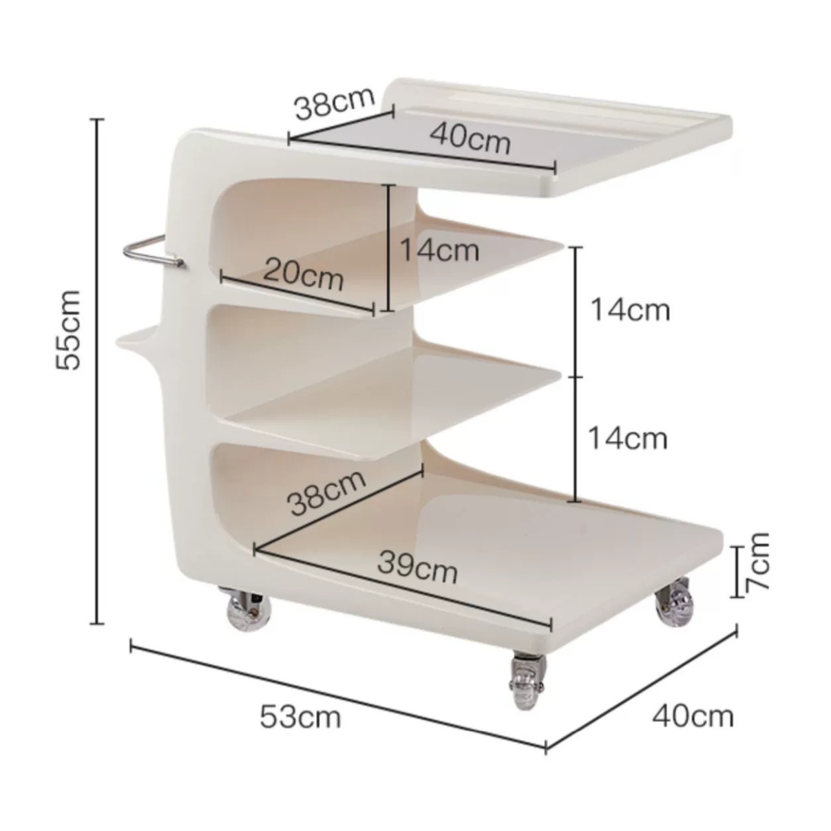 Acrylic Trolley Side Table