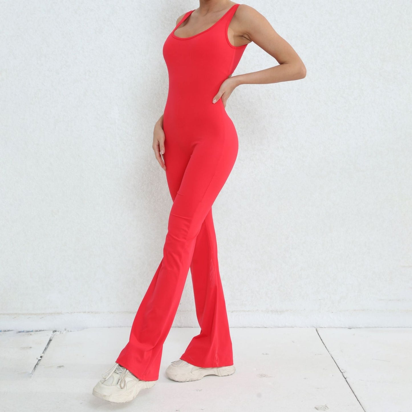 Scrunch Back Flared Jumpsuit