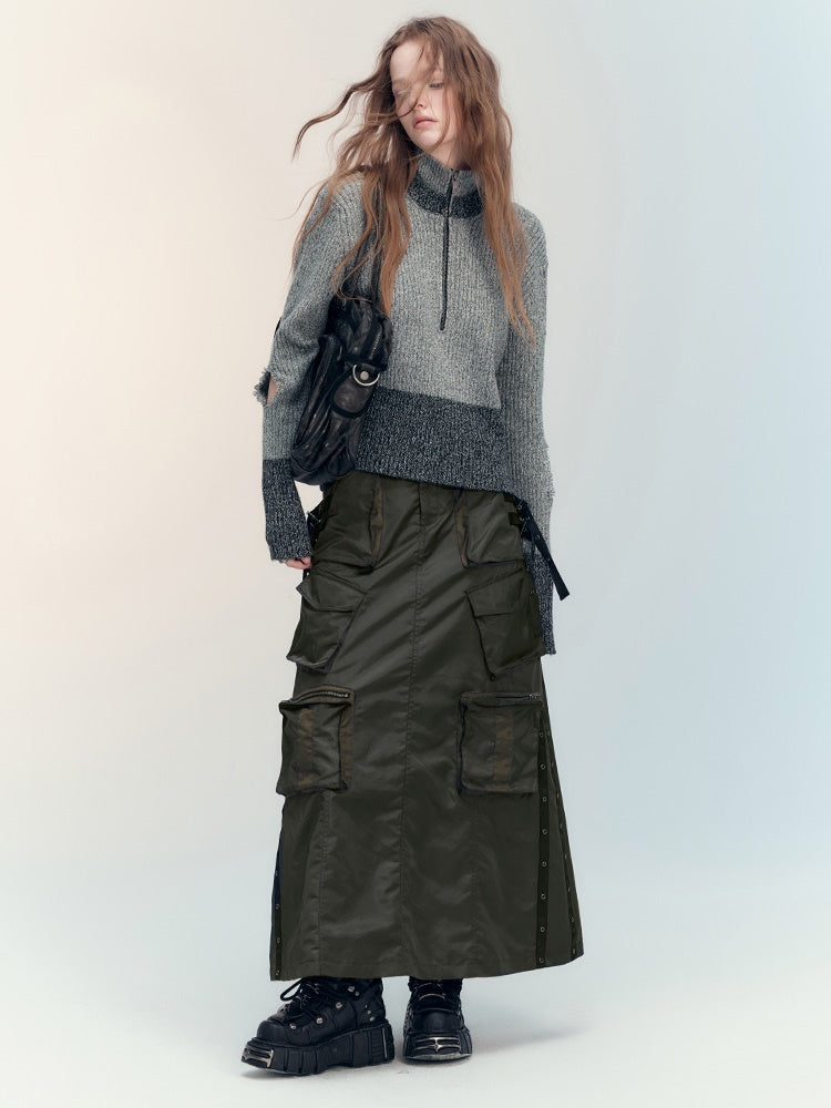 밀리터리 캐주얼 사이드포켓 핸썸 Ma1&amp;플레어스커트 