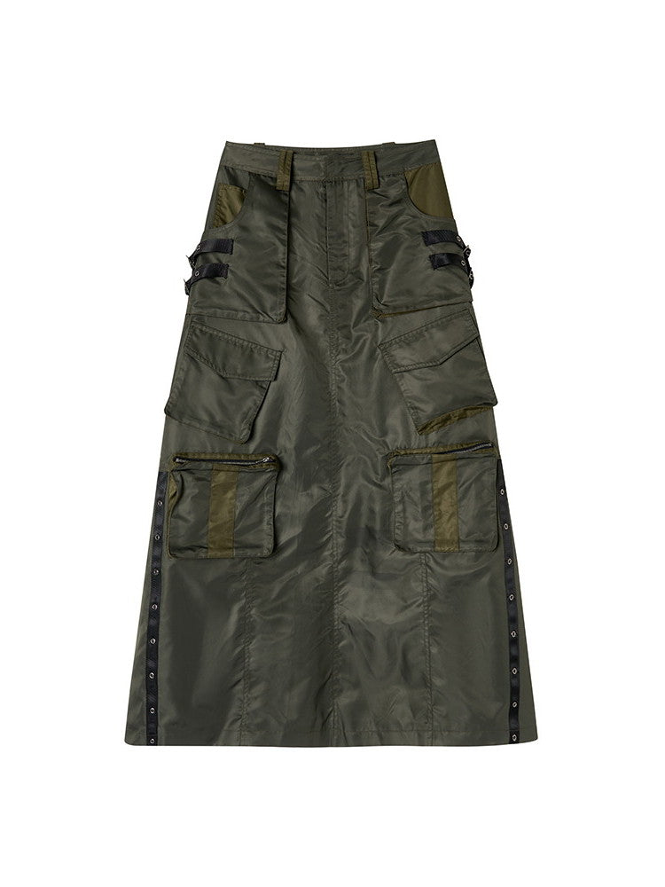 밀리터리 캐주얼 사이드포켓 핸썸 Ma1&amp;플레어스커트 
