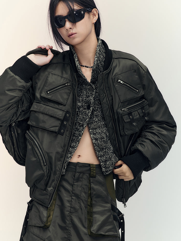 밀리터리 캐주얼 사이드포켓 핸썸 Ma1&amp;플레어스커트 