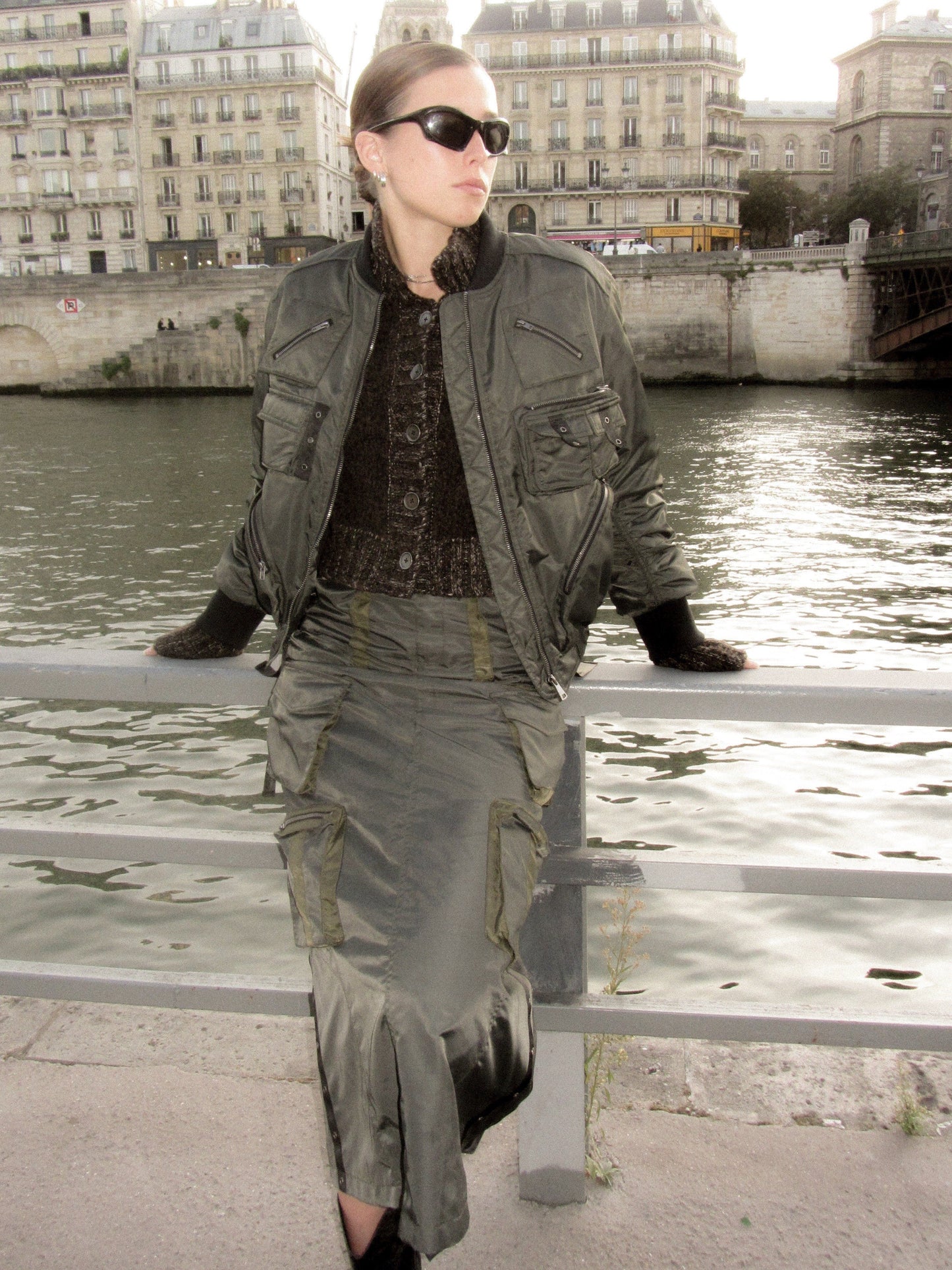 밀리터리 캐주얼 사이드포켓 핸썸 Ma1&amp;플레어스커트 