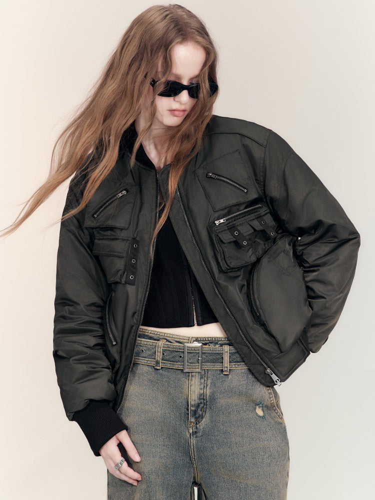 밀리터리 캐주얼 사이드포켓 핸썸 Ma1&amp;플레어스커트 