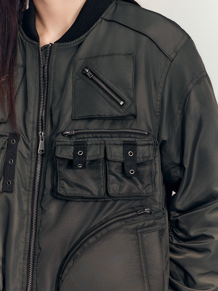 밀리터리 캐주얼 사이드포켓 핸썸 Ma1&amp;플레어스커트 