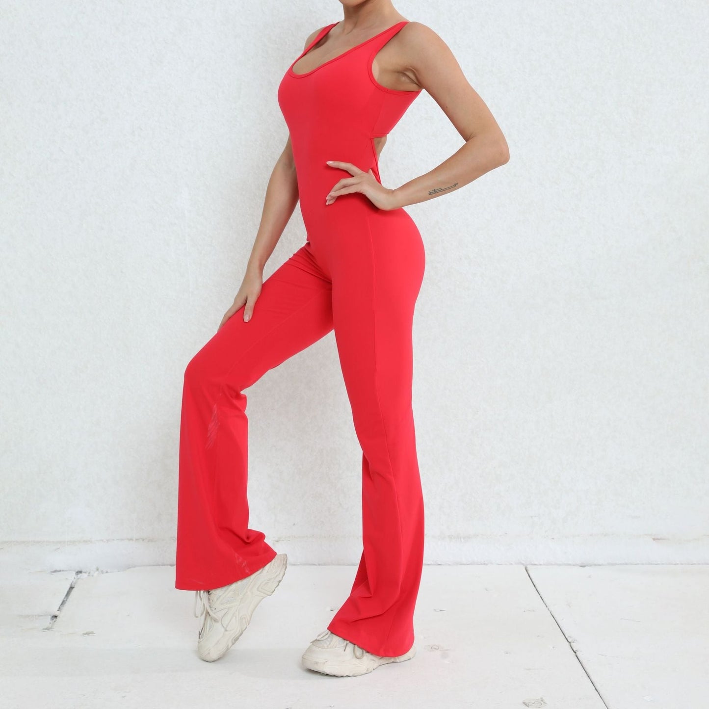 Scrunch Back Flared Jumpsuit