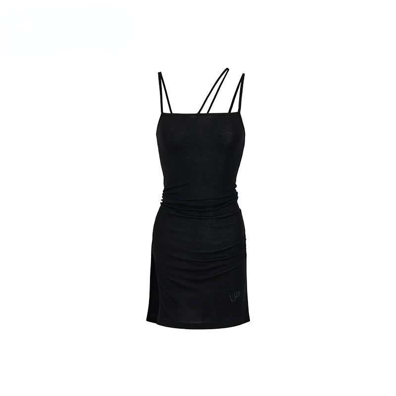 Gray & Black Wool Blend Camisole Dress