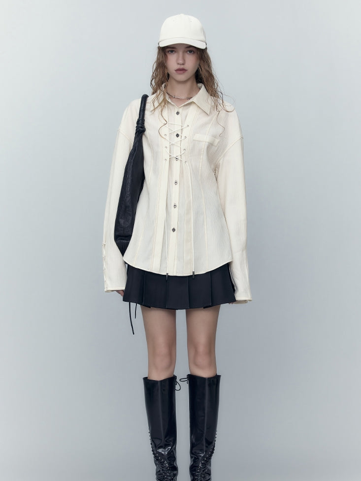 Nichi Lace-up Oversize Shirt