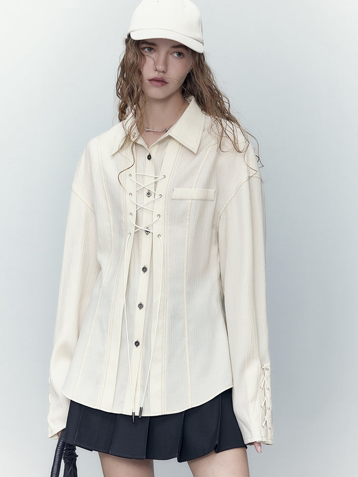 Nichi Lace-up Oversize Shirt