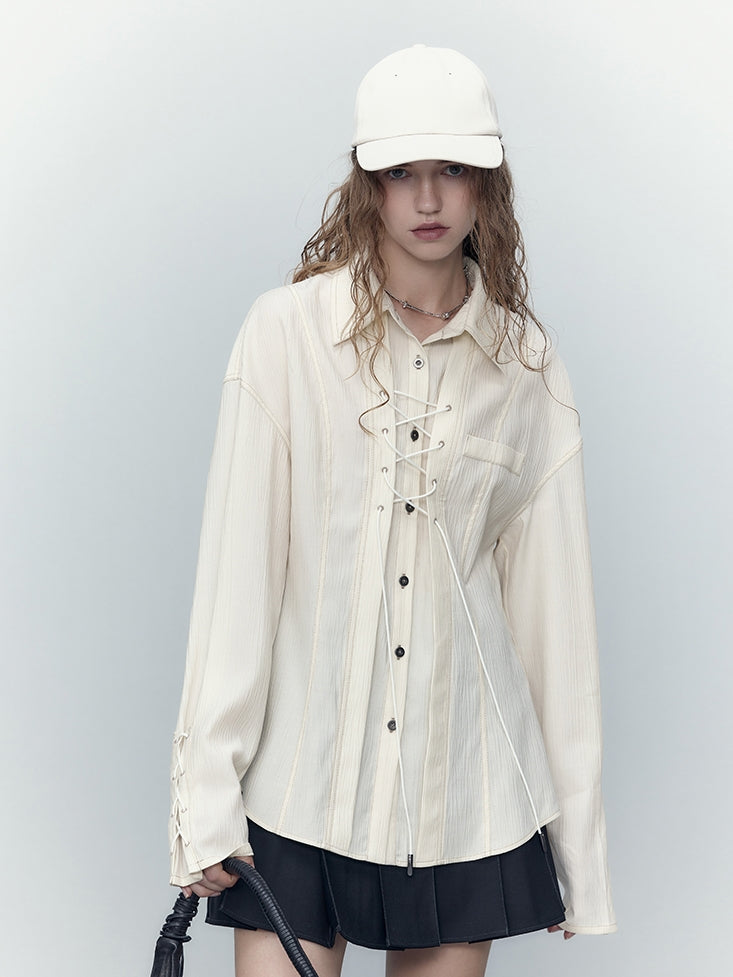 Nichi Lace-up Oversize Shirt