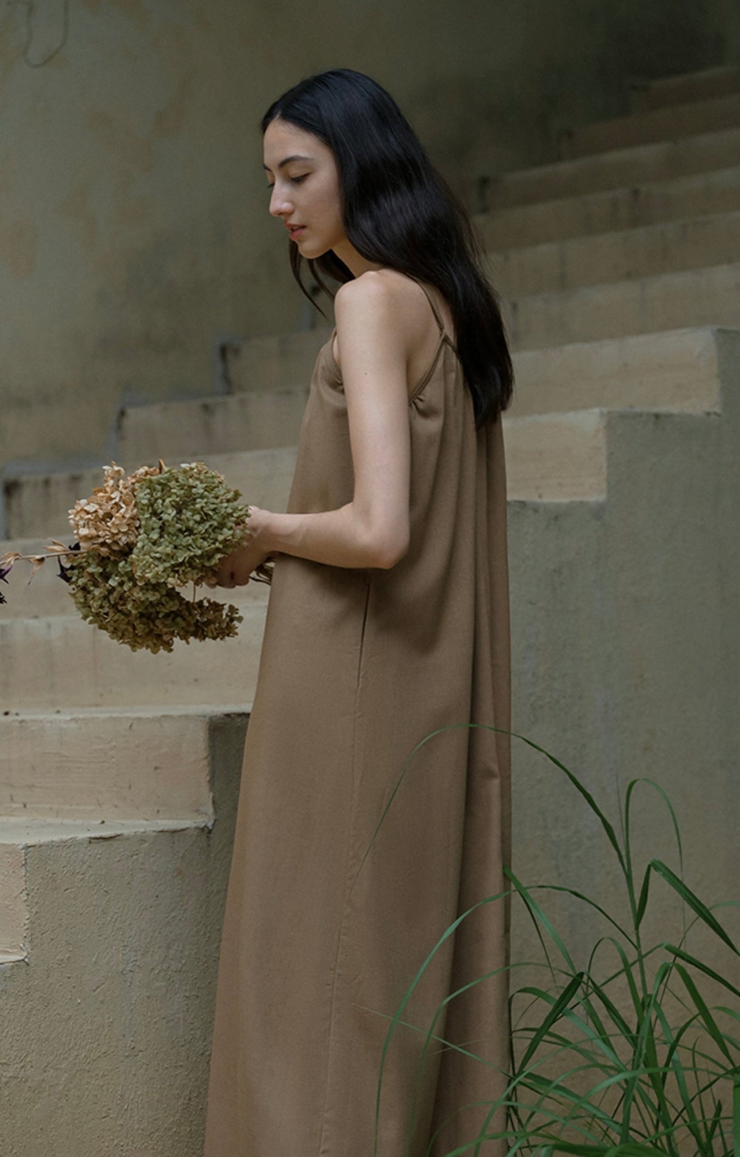 2-Way Cami Dress in Khaki