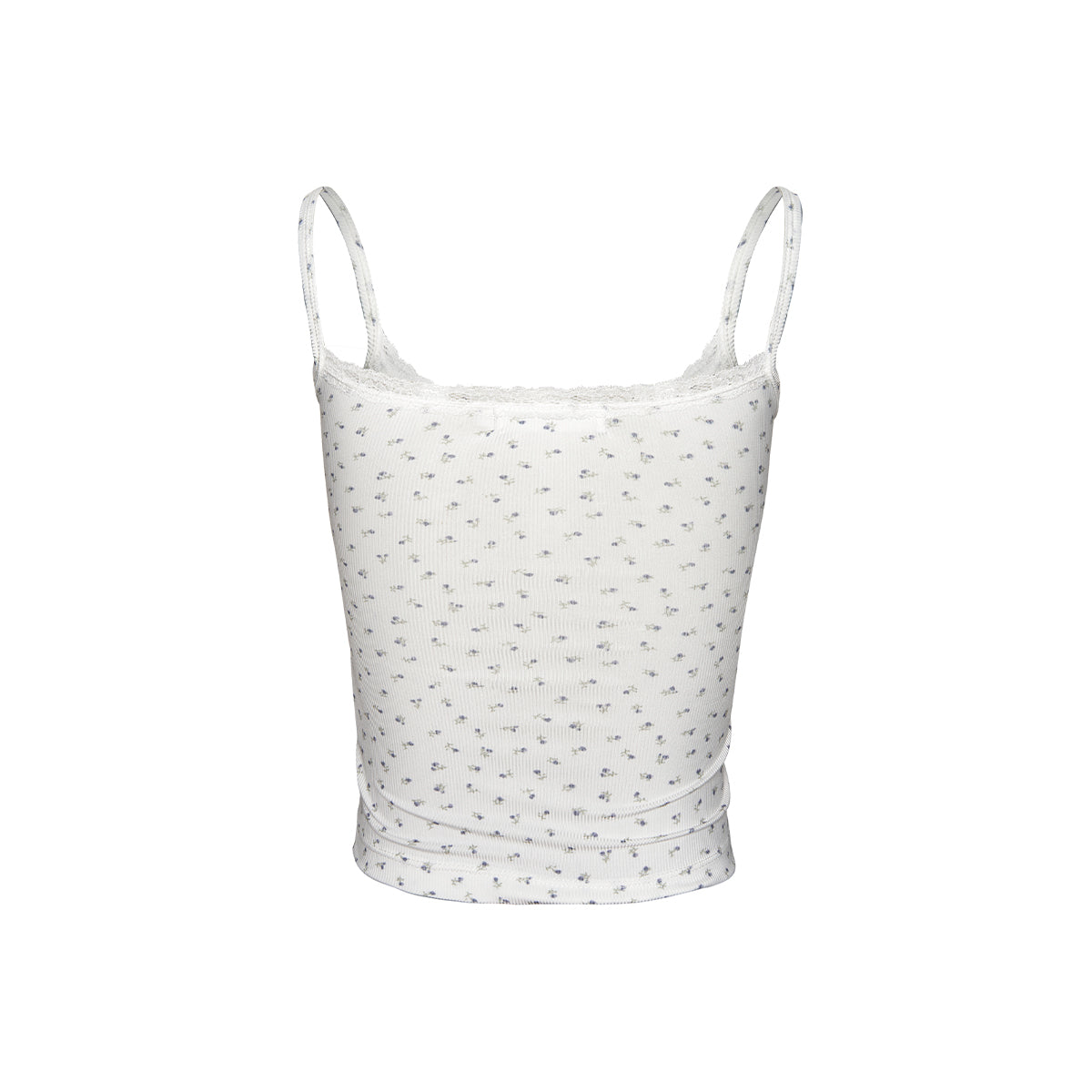 Kroche Lace Edge Floral Chest Pads Vest Blue