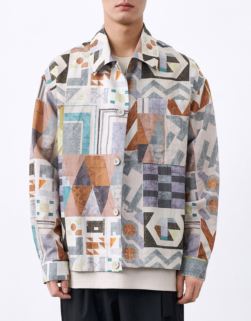 Geometric Print Jacket