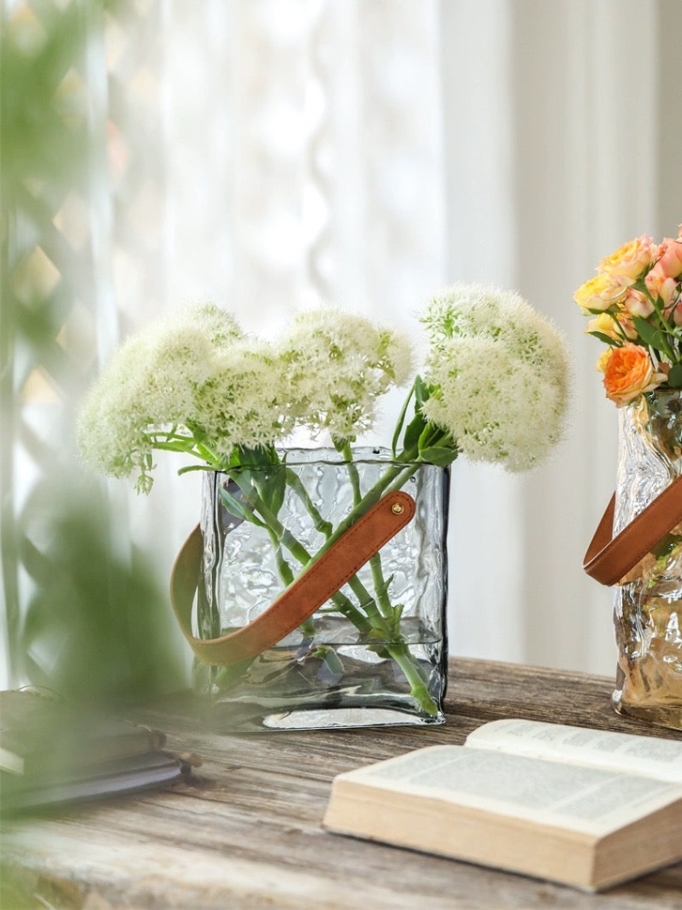 Handbag Style Glass Flower Vase