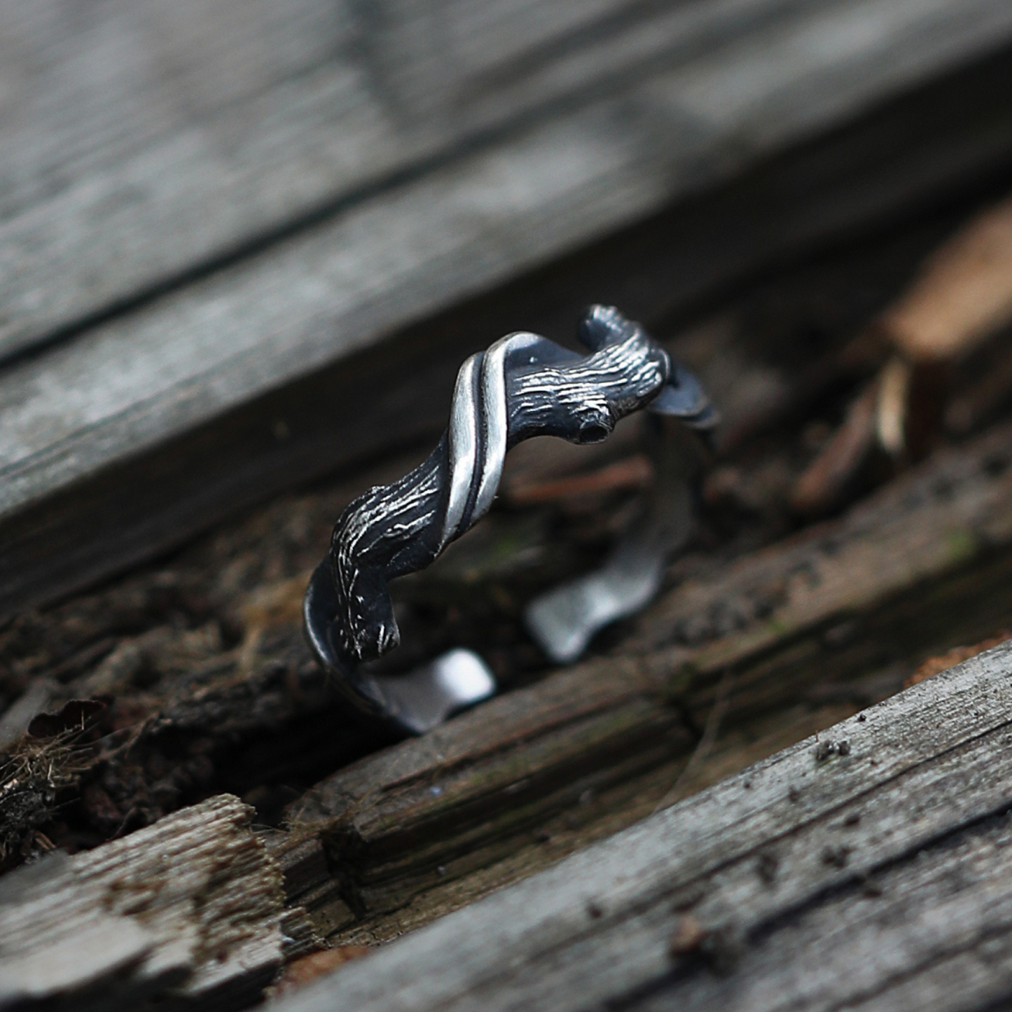 SilverCraft Original - 'Driftwood' 999 Pure Silver Adjustable Ring, Unisex