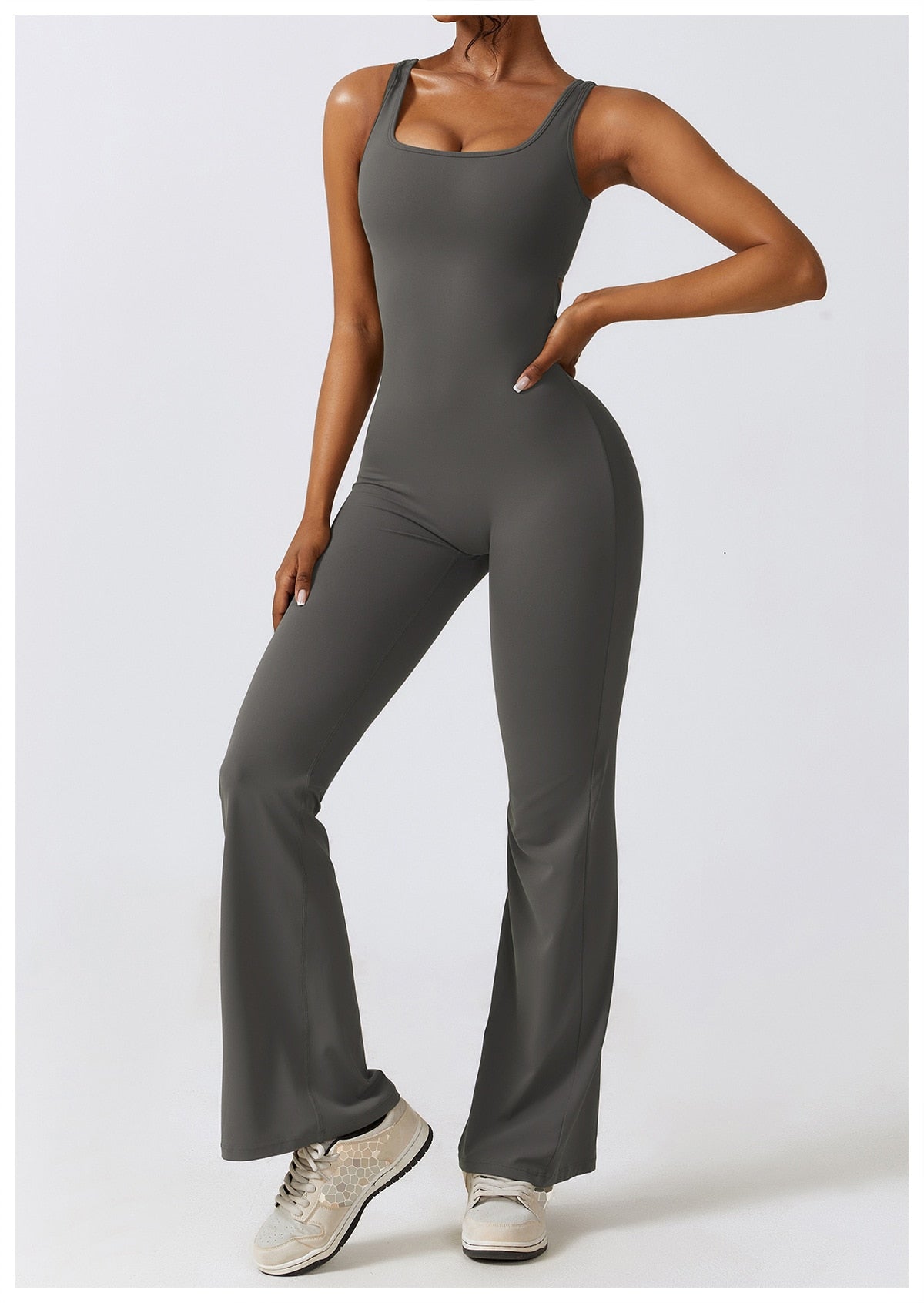 Scrunch Back Flared Jumpsuit