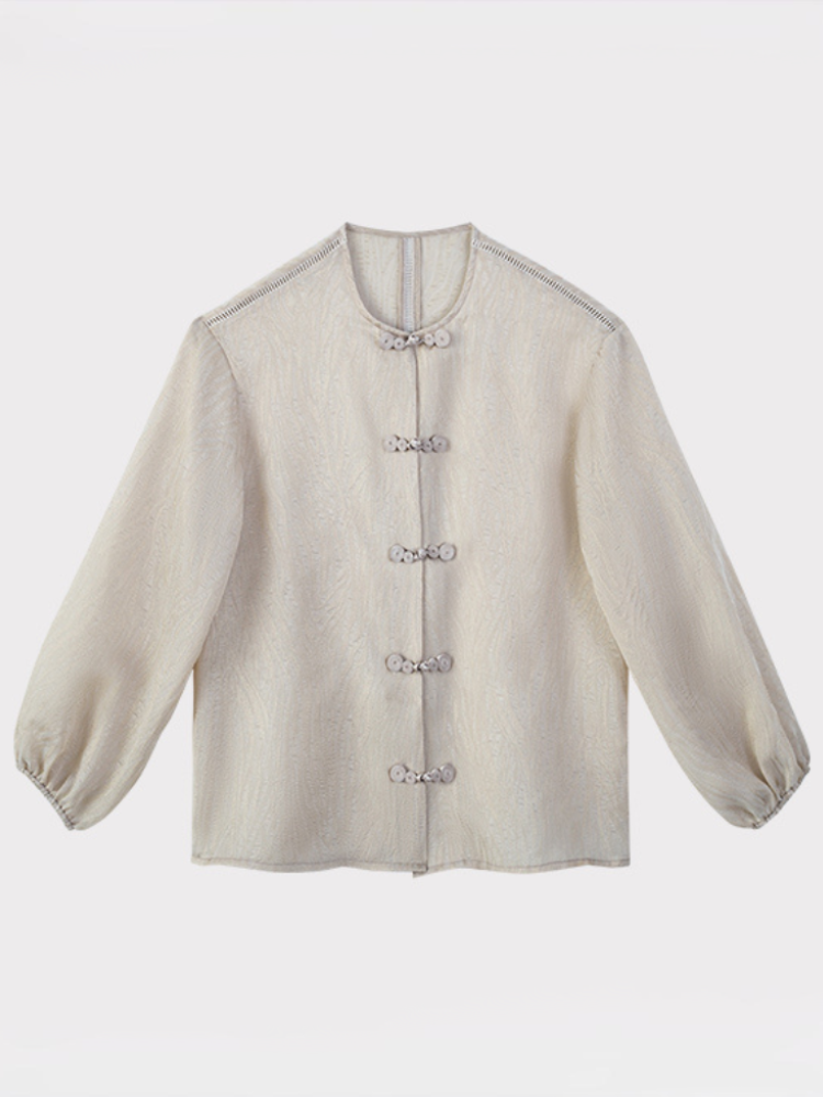 Chinese Style Button-Back Cardigan