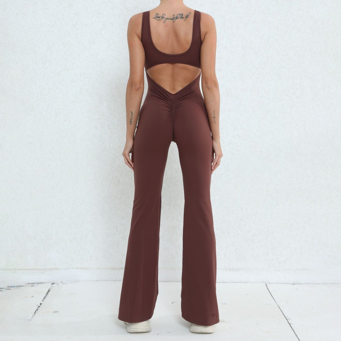 Scrunch Back Flared Jumpsuit