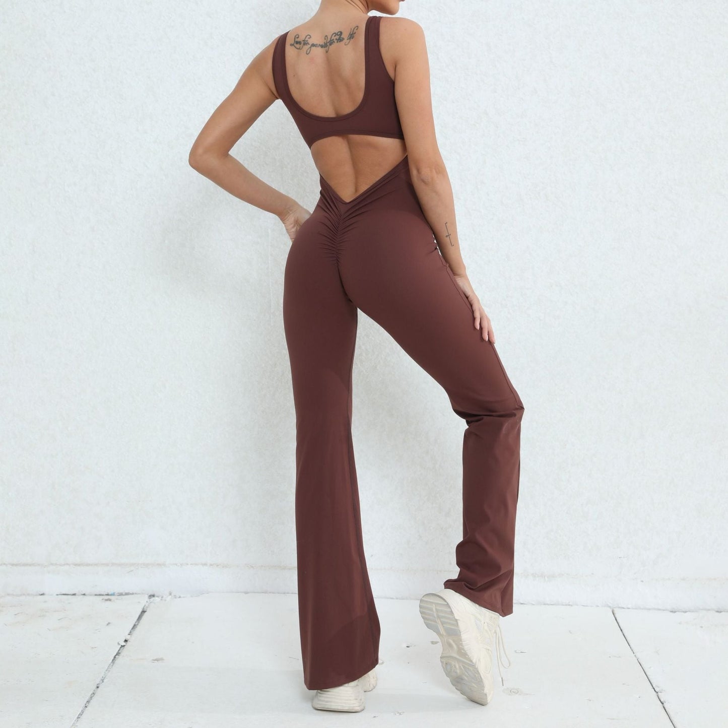 Scrunch Back Flared Jumpsuit