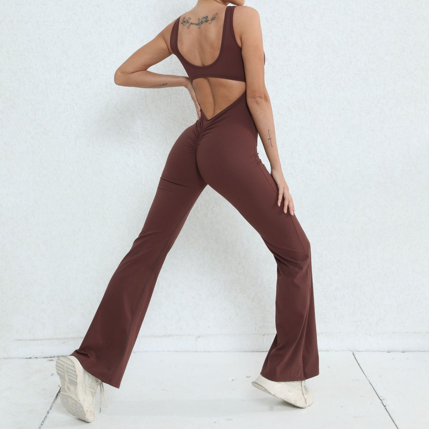 Scrunch Back Flared Jumpsuit